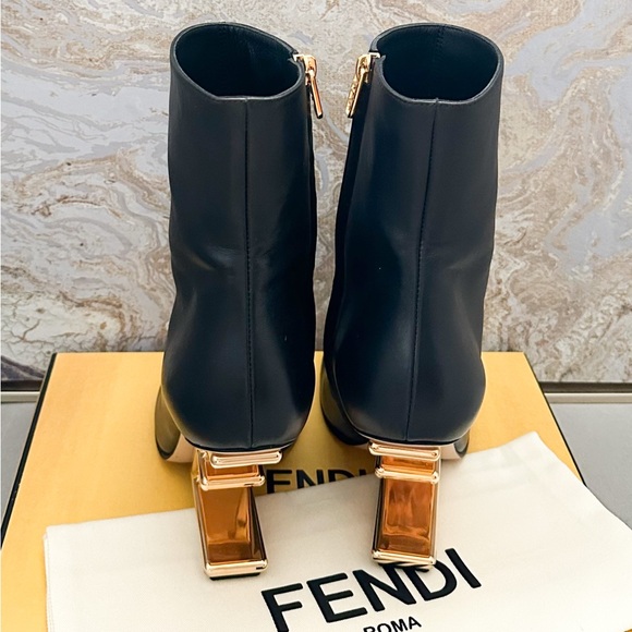 Fendi Nappa Fendi First Black Leather Ankle Boots - Picture 4 of 9